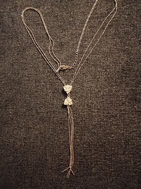 Delicate Gold Drop Layered Necklace with Crystal Accents